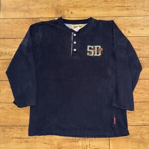 Vintage Scooby-Doo Henley Shirt Navy Blue Med 20x25 Cartoon Network Tag